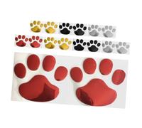 FIXOSHEE 8 Pairs Dog Paw Print Car Stickers PVC Weatherproof Decals Scratch Protection Durable Fade Resistant for Trucks Suvs Motorcycles Red Silver Gold Black