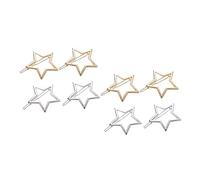 FIXOSHEE 8 Pcs Star Shaped Hair Clips for Simple Stylish Five-pointed Barrettes Lightweight Hairpins for Suitable for All Occasions Charming Hair Accessories with Gold and Silver Colors