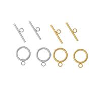 FIXOSHEE 8 Set Stainless Steel Ot Buckles Mixed Color Necklace Chain Connector Clasps for Jewelry Making DIY Bracelet Anklet Accessories Copper Plated