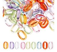 FIXOSHEE 800Pcs Acrylic Oval Linking Rings for DIY Handcrafts and Trouser Chains Open Design and Safe Surface 5X10Mm Chain Links