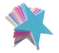 FIXOSHEE 80pcs Glittering Five-pointed Star Decoration Celebration Decorations Christmas Decor Decorative Cutouts Stars Glittering Star Cutouts Birthday Large Colored Party Gold Fete Paper