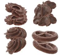 FIXOSHEE 8pcs Artificial Cookie Simulation Biscuits Set, Realistic Miniature Fake Cookies Decoration for Dollhouse, Photography Props and Display Food Model