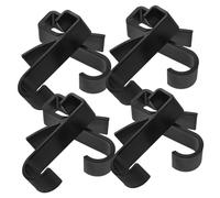 FIXOSHEE 8pcs Black Matte Wall Hooks for Bathroom Kitchen Bedroom Living Room Tool Installation Coat Towel Hat Organizer Space Saving Plastic Hanging Rack for Clothes Bags