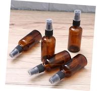 FIXOSHEE 8pcs Brown Glass Spray Bottles with Press Pump Emulsion Containers for Essential Oils Perfume Liquid Soap Travel-friendly Refillable Mist Sprayers