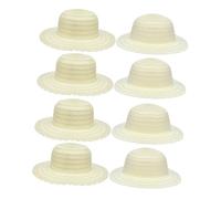 FIXOSHEE 8pcs DIY Plain Straw Hats for Creative Painting Craft Supplies Easy to Color Blank Summer Sun Hats for Arts and School Projects Interactive Handmade Craft