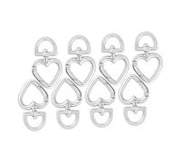 FIXOSHEE 8PCS Heart Shape Spring Snap Key Rings Zinc Alloy Swivel Clips for DIY Crafting Secure Trigger Keychain Clasps Versatile Key Holders for Bags Bracelets and Accessories