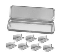 FIXOSHEE 8pcs Hinged Tin Pencil Box Rectangular Tinplate Storage Case for Pens Makeup Brushes Jewelry Portable Single Organizer for School Home Travel