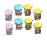 FIXOSHEE 8Pcs Mini Paint Buckets Mixed Colors for Doll House Decoration Simulation Paint Bucket Models for Miniature Scene Layout and Landscaping Adornments
