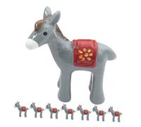 FIXOSHEE 8pcs Mini Resin Donkey Figurines Cute Cartoon Tiny Animal Decorations for Fairy Garden Lawn Car Dashboard Craft Accessories