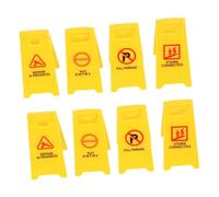FIXOSHEE 8pcs Miniature Traffic Road Sign for Lightweight Plastic Warning Signs Models Compact Educational Playset for Early Learning and Imaginative Play