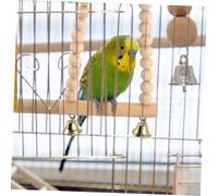 FIXOSHEE 8Pcs Parrot Chewing with Bells Hanging Bird Swing for Parakeets Cockatiels Budgies Cage for Climbing Playing and Beak Grinding