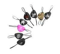FIXOSHEE 8pcs Pirate Eye Patch Cosplay Props Halloween Single Eye Patch Set for Boys and Girls Party Costume Accessories Random Style
