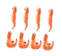 FIXOSHEE 8pcs Realistic Cooked Shrimp Models with Lifelike Textures and Vibrant Colors Artificial Shrimp Figurines for Home Decor Photography Props Restaurant Display and Educational Use