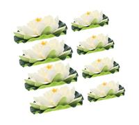 FIXOSHEE 8pcs Realistic Floating Lotus Flowers and Lily Pads Artificial Aquatic Plants for Ponds Fish Tanks Fountains Home and Outdoor Decoration