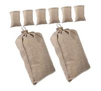 FIXOSHEE 8pcs Reusable Burlap Storage Bags with Drawstring Potato and Vegetable Storage Sacks Multifunctional Breathable Jute Pouches for Grain Rice and Animal Feed