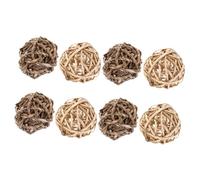 FIXOSHEE 8pcs Small Animal Chew Toys Rabbit Straw Balls Bunny Tooth Chew Toys Natural Woven Grass Play Balls for Hamster Guinea Pig Chinchilla Teeth Grinding