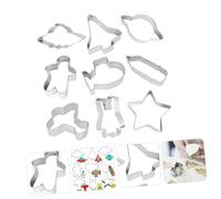 FIXOSHEE 9 Pcs Delicate Baking Molds Star Cookie Bake Cookie Cutter Biscuit Cutters for Shapes Space Adorable Baking Mold Universe Theme Shape Mould Silver