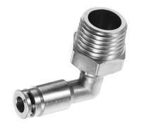 FIXOSHEE 90degree Elbow Air Piping Connector Plated Push to Connect Fitting Pneumatic Tube Adapter for Air Tight Spaces