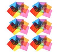 FIXOSHEE 90pcs Colored Cellophane Paper Sheets Multi-colored Transparent Wrap for DIY Crafts Candy Wrapping Clear Candy Wrappers for Artistic Light Diffusion and Festive Decoration