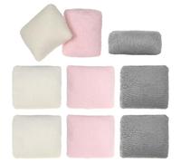 FIXOSHEE 9Pcs Miniature Dollhouse Throw Pillows Set, Soft Plush Decorative Pillows in Pink Beige Grey, Dollhouse Accessories for Miniature Bedroom and Sofa Decor