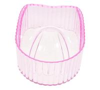 FIXOSHEE Acrylic Manicure Wash Bowl Transparent Pink Nail Soaking Bowl for Hand Care Softening Cuticles Polishing and False Nail Removal Salon and Home Use