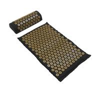 FIXOSHEE Acupoint Massage Mat and Pillow Set, Portable Grey Washable Massage Mat with Bag for Neck and Back Pain Relief, Suitable for Yoga and Relaxation Therapy