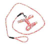 FIXOSHEE Adjustable Cat Harness and Leash Set for Kitten with Long Leash One-hand Operation Comfortable Fit in Pink Cherry for Pet Walking and Travel