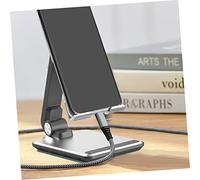 FIXOSHEE Adjustable Foldable Aluminum Alloy Tablet and Phone Stand with Pad Non-slip Desktop Bracket for Video Recording Gaming and Reading at Home Office Travel Silver