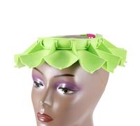 FIXOSHEE Adjustable Shampoo Shield Ear Protector Bath Hat for Lightweight Green Shower Cap with Quick-Drain Slots Protects Eyes and Face During Hair Wash and Bathing