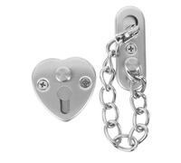 FIXOSHEE Adjustable Stainless Steel Chain Door Lock Anti-Theft Safety Latch with Open Heart Design for Front and Internal Doors No-Drill Security Lock for Home Hotel Apartment