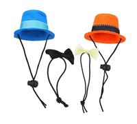 FIXOSHEE Adorable Small Pet Hats and Bow Tie Polyester Party Outfit Accessories for Hamster Rabbit Chinchilla Hedgehog Cute Costume Decor for Small Animals Hats with Bowties