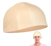 FIXOSHEE Adults Latex Bald Cap for Cosplay, Stretchable Beige Head Skull Hat for Film Props and Evening Party Accessories