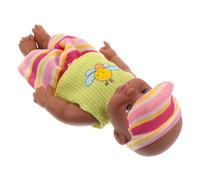FIXOSHEE African American Reborn Doll Soft Vinyl Mini Doll Realistic Facial Details Portable Collectible Newborn