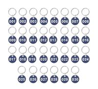FIXOSHEE Aluminium Numbered Tags with Secure Metal Rings for Organizing Luggage and Keys 1-30 Blue for Hotel and Office Use