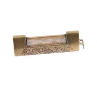FIXOSHEE Antique Chinese Padlock Old Style Engraved Copper Suitcase Lock Vintage Decorative Latch for Wooden Jewelry Boxes and Cabinets