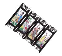 FIXOSHEE Antique Chinese Screen Divider Four Great Beauties Small Folding Desktop Decoration Resin Panel for Oriental Culture Lovers Home Office Decor