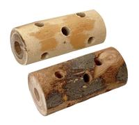 FIXOSHEE Apple Wood Chewing Stick for Small Pets 2pcs Natural Wooden Teething Toys for Rabbits Hamsters Guinea Pigs Comforting Biting Playthings and Without Bark