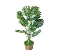 FIXOSHEE Artificial Bonsai Simulation Potted Plant Lifelike Green Leaf Desktop Decor Material Compact for Indoor Office and Home Decoration