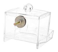 FIXOSHEE Automatic Rutin Chicken Feeder Transparent Acrylic Food Container with Screw Fixing Durable Bite Resistant Poultry Feeding Trough for Pet Breeding and Cage Landscaping Supplies
