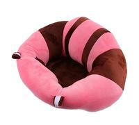 FIXOSHEE Baby Sit Support Sofa Cushion for Infants, Pink and Brown Crystal Soft Plush Baby Support Seat, 45cm Diameter Lightweight Infant Sitting Sofa for Toddlers