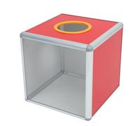 FIXOSHEE Ballot Box Medium Transparent Red Raffle Container for Voting Donation Lottery Ticket Holder Multipurpose Storage Cube for Fundraising Events and Corporate Parties