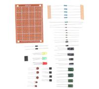 FIXOSHEE Beginner Electronics Component with Plugin Training Board for Soldering Practice Practical Electrical Skills Teaching Kit with Breadboard Connection Wires for Learning