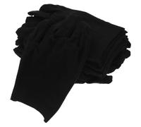 FIXOSHEE Black Cotton Gloves 12 Pairs Thick Size M Sturdy Labour Protection Gloves for Work