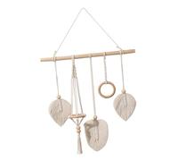 FIXOSHEE Bohemian Macrame Hair Clip Organizer and Headband Storage Hanger, Beige Cotton Rope Wall Decor for Home Nursery, Handmade Hair Bow Holder for Boys and Girls’ Room