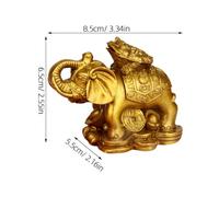 FIXOSHEE Brass Elephant Statue Desk Ornament Abstract Figurine Feng Shui Home Decoration Smooth Surface Gift for Office Living Tea Shop