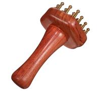 FIXOSHEE Brass Meridian Massage Brush Manual Massager with Pressure Points for Scalp, Back, Legs, and Abdomen - Professional Guasha Massage Tool for Home and Salon Use