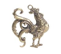 FIXOSHEE Brass Zodiac Rooster Keychain Pendant Retro Chinese Year Animal Charm Stylish Dawn-calling Design Lightweight Gift for Friends and Bag Decoration