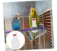 FIXOSHEE Breathable Reusable Bird Diaper Suit for Parakeets Cockatiels Pigeons with Adjustable Elastic Strap and Bow Decoration Premium Cloth Flight Clothes for Small to Birds White Xl
