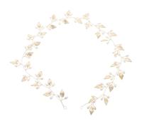 FIXOSHEE Bridal Hair Vine Alloy Headband with Pearls and Leaves Long Wedding Hair Accessory for Brides Comfortable Lightweight Jewelry for Prom Festival and Special Occasions