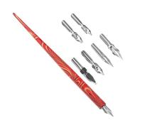 FIXOSHEE Broad Dip Pen Set with Straight and Oblique Rods for Creative Calligraphy and Drawing Durable Ink Dip Pen Nibs for Beginners Students and Artists Enhancing English Handwriting